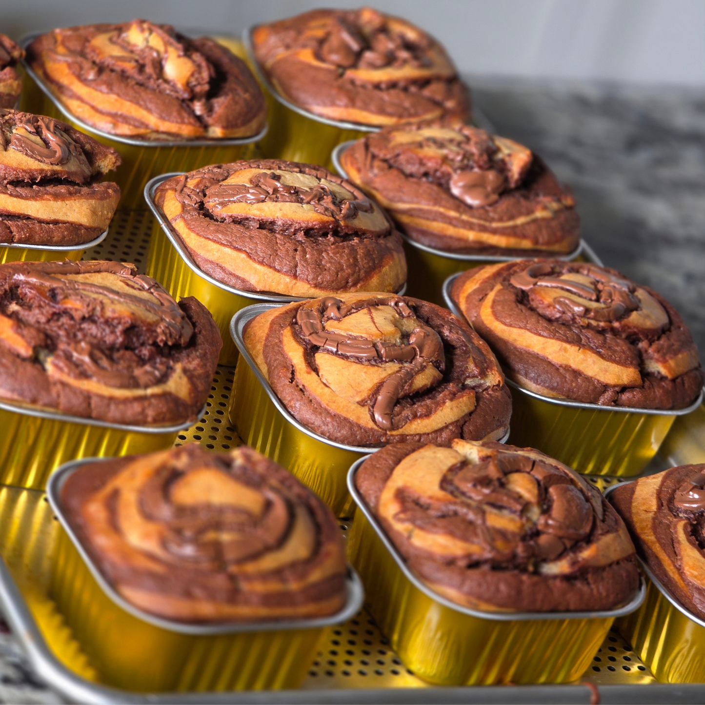 Mini Nutella Layered Banana Bread